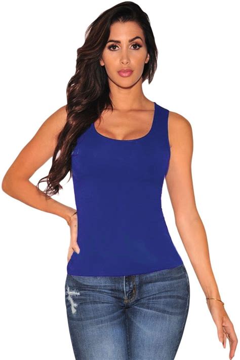 royal blue tank top women.